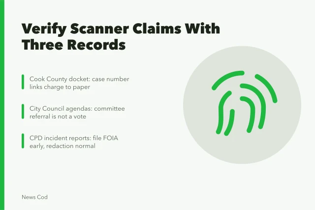 Fact-checking a Chicago police scanner claim against court and city records. 3 places to check a Chicago police scanner claim against city records