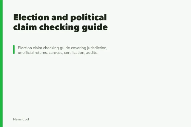 Election and political claim checking guide. Election and political claim checking guide