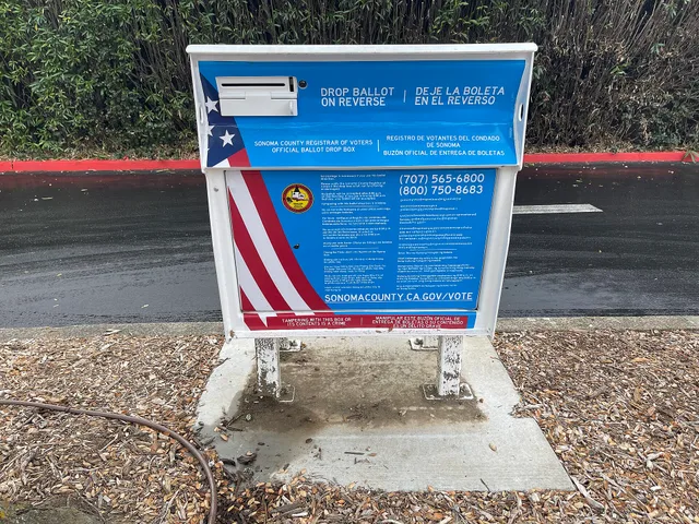 Ballot box in Sonoma, California. Election claim checklist: security, finance and polls