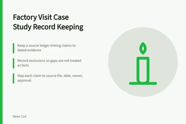 Records checklist for factory visit case study documentation. How to keep factory visit case study records that hold up