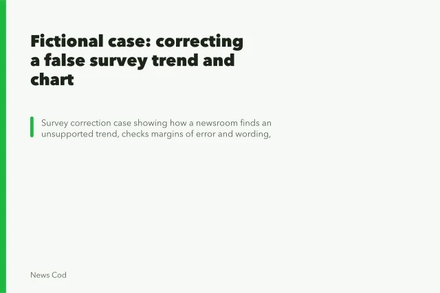 Fictional case: correcting a false survey trend and chart. Fictional case: correcting a false survey trend and chart