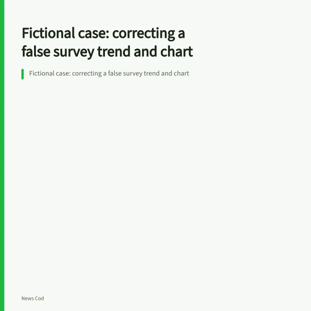 Fictional case: correcting a false survey trend and chart. Fictional case: correcting a false survey trend and chart