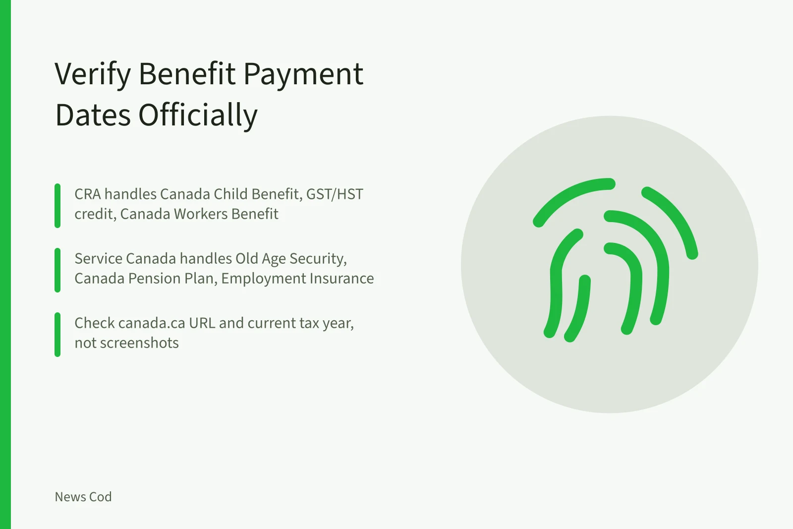 Fact-checking Canadian benefit payment dates against official CRA and Service Canada calendars. How to Verify a Canadian Government Benefit Payment Date Claim