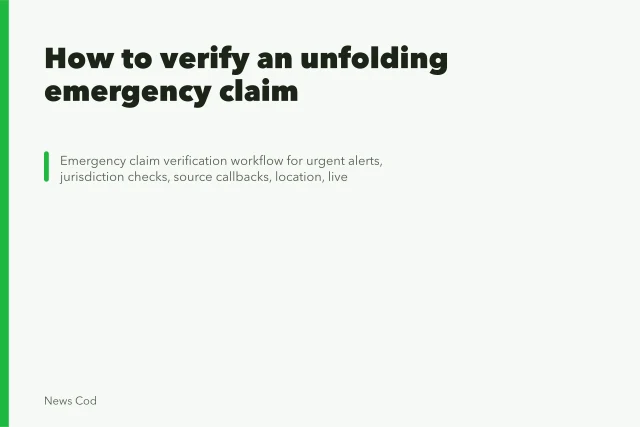 How to verify an unfolding emergency claim. How to verify an unfolding emergency claim
