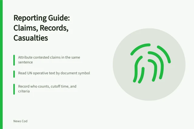 Guide to verifying international conflict claims, records, and casualty figures. International events and conflicts: a reporting guide