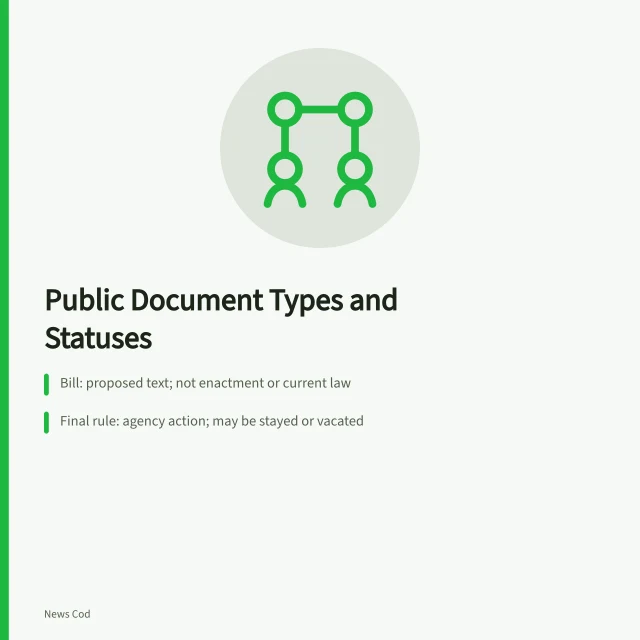 Comparison chart of public document types and their legal statuses. Public document types and statuses compared