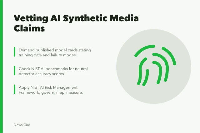 Checklist for verifying AI synthetic media detection vendor claims. Can you trust a San Francisco AI startup's synthetic media claims?