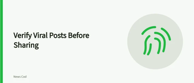 Checklist card for verifying viral social posts and account identity. Social posts and viral claims: a verification guide