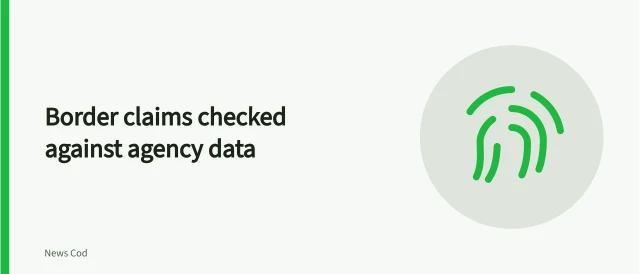 Fact-check card on US-Canada border trade, encounters and tariff claims. US and Canada border claims, checked against CBP and Census data