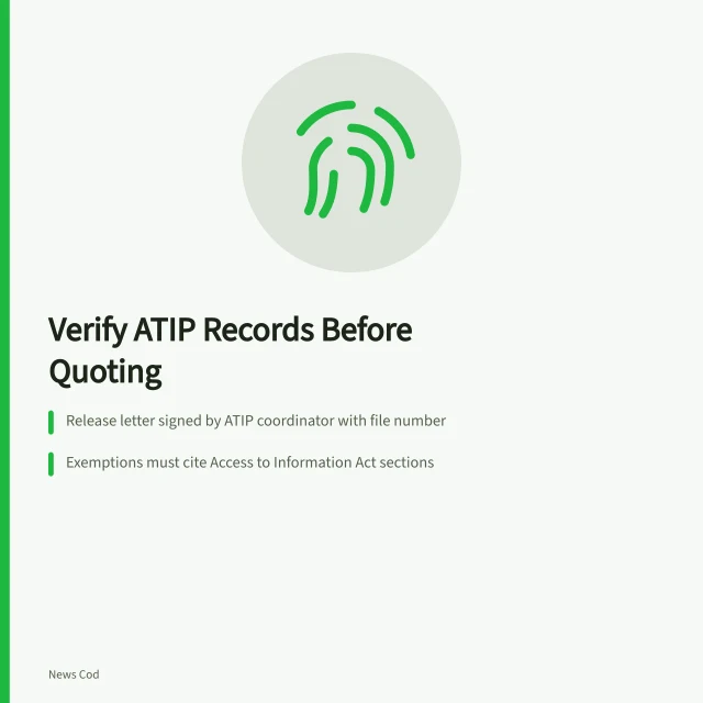 Checklist for verifying Canadian ATIP release letters and file numbers. Is That ATIP Response Real? How to Verify Access to Information Records