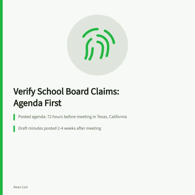 Checklist for verifying school board meeting claims via agenda and minutes. School Board Meeting Claims: Check the Agenda and Minutes Before Sharing