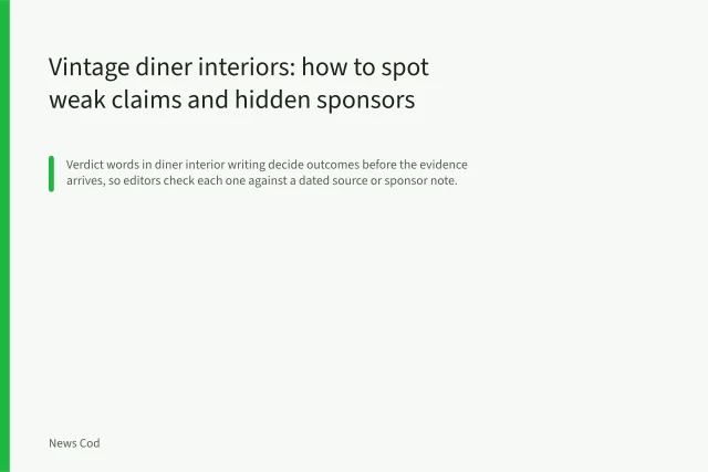 Vintage diner interiors: how to spot weak claims and hidden sponsors. Vintage diner interiors: how to spot weak claims and hidden sponsors