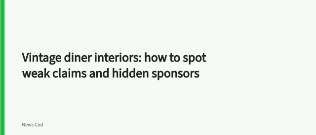 Vintage diner interiors: how to spot weak claims and hidden sponsors. Vintage diner interiors: how to spot weak claims and hidden sponsors