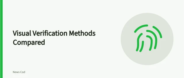 Card comparing visual verification methods: reverse search, metadata, and forensics. Visual verification methods compared, from reverse search to metadata