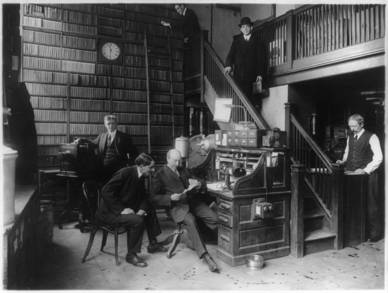 The New York World photo department in 1909