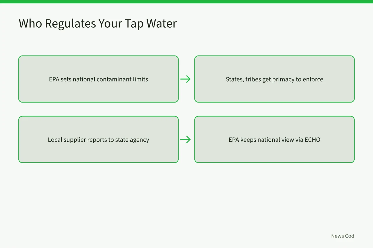 Flow chart of EPA, state, and local water authority (EPA Water Quality Reports: A Verification Checklist for Local Claims)